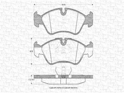 MAGNETI MARELLI 363702160258 -  Комплект тормозных колодок, дисковый тормоз